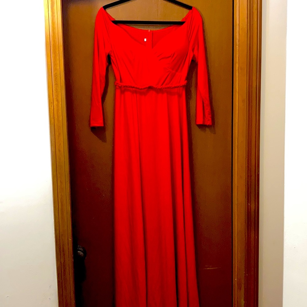 Vibrant red maxi dress